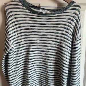 Liverpool Navy Blue and White Striped Sweater